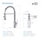 Kibi Aurora Single Handle Pull Down Kitchen Sink Faucet with Soap Dispenser C-KKF2003CH-KSD100CH - alternate 6